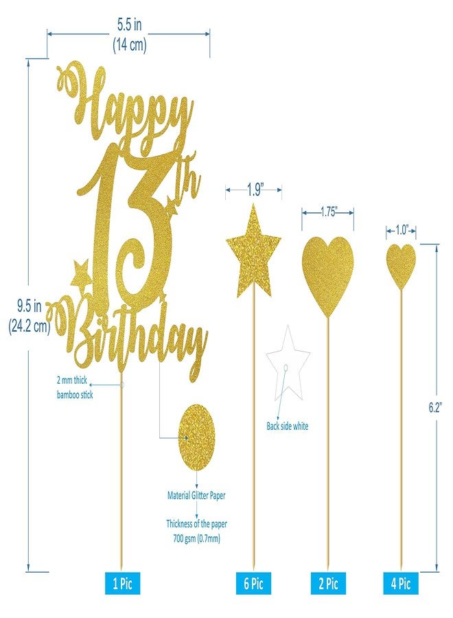 SVM CRAFT® Happy 13th Birthday Cake Topper - official 13 Teenager birthday cake topper 13th birthday cake topper - Image 3